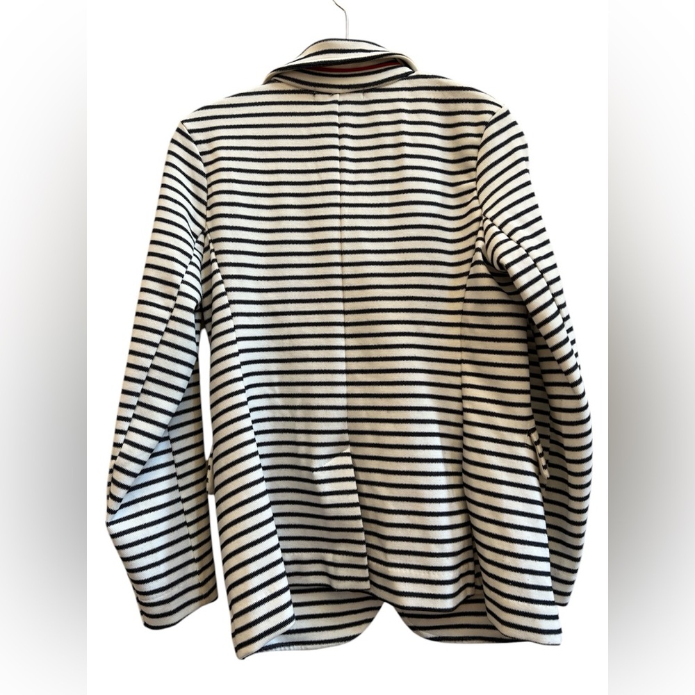 Banana Republic Navy White Striped Double Breasted Blazer Nautical SP - Picture 3 of 5